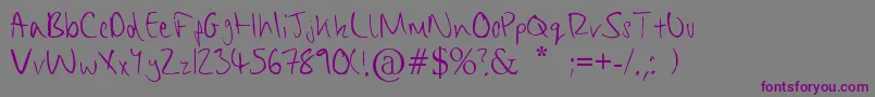 ChippyHandwriting Font – Purple Fonts on Gray Background
