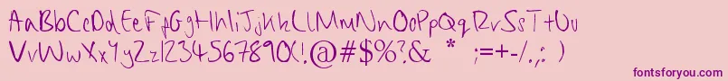 ChippyHandwriting Font – Purple Fonts on Pink Background