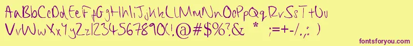 ChippyHandwriting Font – Purple Fonts on Yellow Background