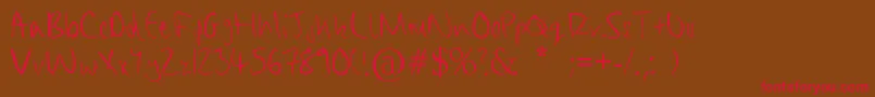 fuente ChippyHandwriting – Fuentes Rojas Sobre Fondo Marrón