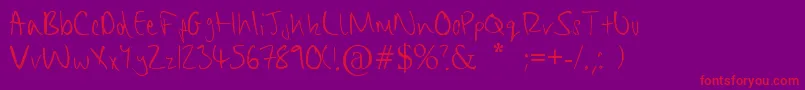 ChippyHandwriting Font – Red Fonts on Purple Background