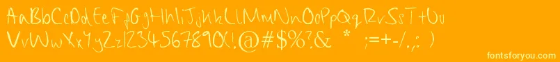 ChippyHandwriting Font – Yellow Fonts on Orange Background
