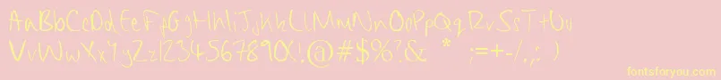 ChippyHandwriting Font – Yellow Fonts on Pink Background