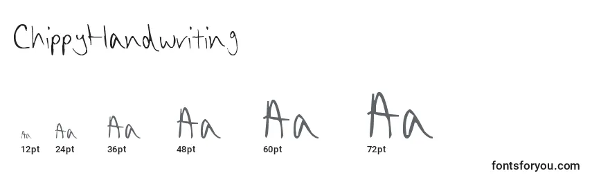 Размеры шрифта ChippyHandwriting