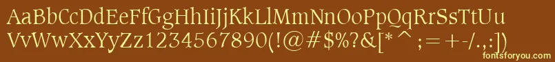 Sudblt-fontti – keltaiset fontit ruskealla taustalla