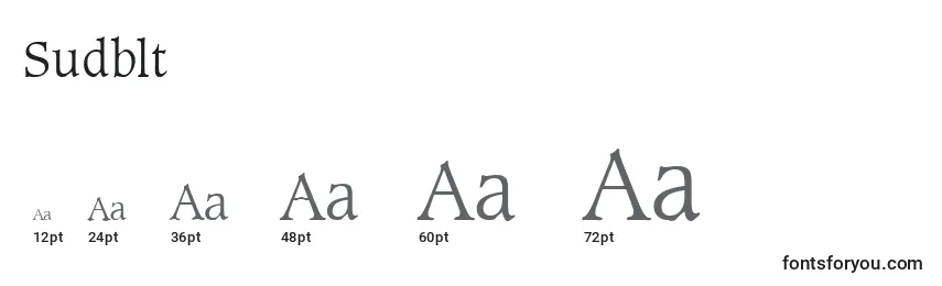 Sudblt Font Sizes