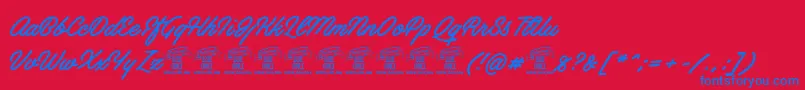 ArtelyinksPersonalUse Font – Blue Fonts on Red Background