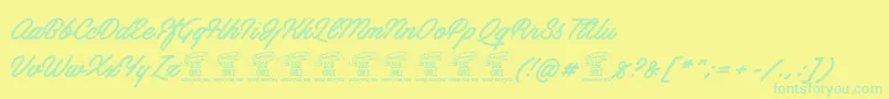 ArtelyinksPersonalUse Font – Green Fonts on Yellow Background