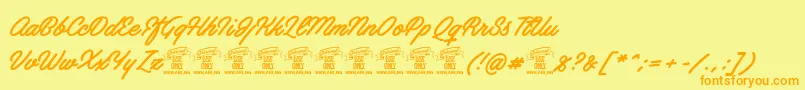 ArtelyinksPersonalUse Font – Orange Fonts on Yellow Background