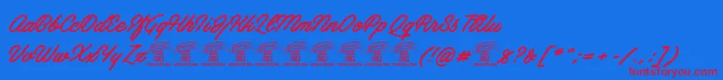 ArtelyinksPersonalUse Font – Red Fonts on Blue Background