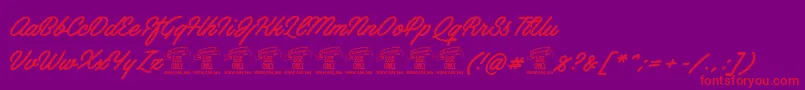 ArtelyinksPersonalUse Font – Red Fonts on Purple Background