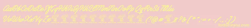 ArtelyinksPersonalUse Font – Yellow Fonts on Pink Background