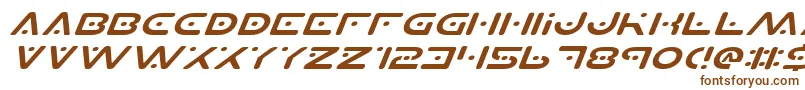 PlanetSExpandedItalic-fontti – ruskeat fontit valkoisella taustalla