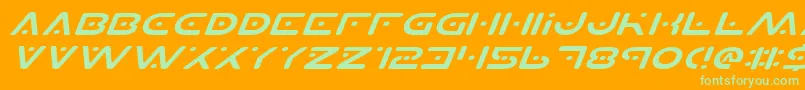 PlanetSExpandedItalic Font – Green Fonts on Orange Background