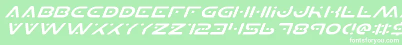 PlanetSExpandedItalic Font – White Fonts on Green Background