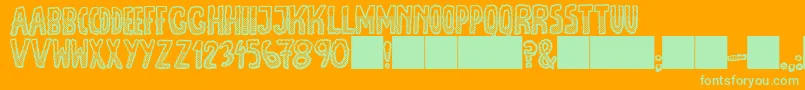 JmhEscamasWhiteDown Font – Green Fonts on Orange Background