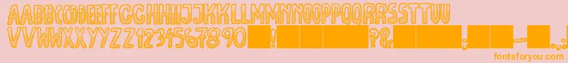 JmhEscamasWhiteDown Font – Orange Fonts on Pink Background