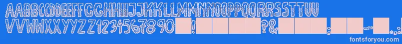 JmhEscamasWhiteDown Font – Pink Fonts on Blue Background
