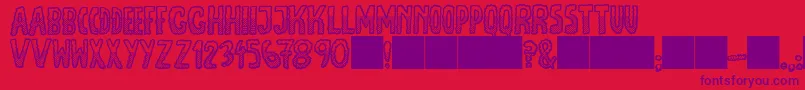 JmhEscamasWhiteDown-Schriftart – Violette Schriften auf rotem Hintergrund