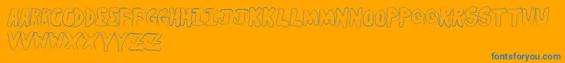 Secretsaucelight-Schriftart – Blaue Schriften auf orangefarbenem Hintergrund