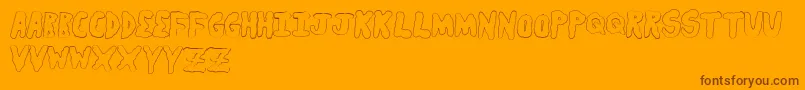 Secretsaucelight-Schriftart – Braune Schriften auf orangefarbenem Hintergrund