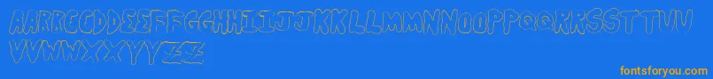 Weitere Informationen zur Secretsaucelight-Schriftart Secretsaucelight-Schriftart – Orangefarbene Schriften auf blauem Hintergrund