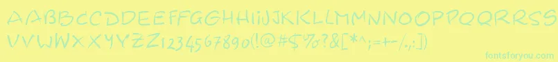 Fonte Adastra – fontes verdes em um fundo amarelo