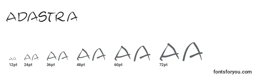 Размеры шрифта Adastra