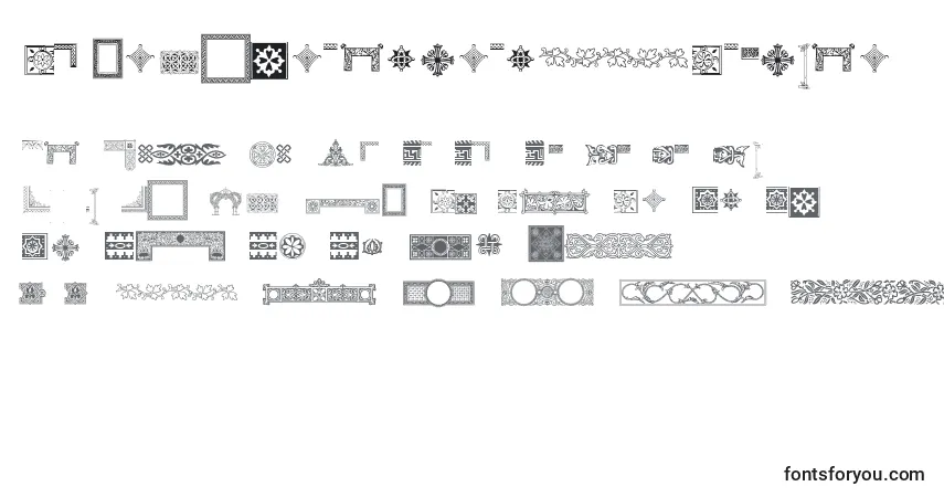 Czcionka Pfornmtreasures3Regular – alfabet, cyfry, specjalne znaki
