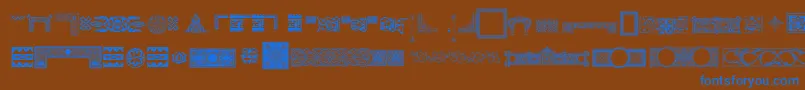 Pfornmtreasures3Regular-Schriftart – Blaue Schriften auf braunem Hintergrund