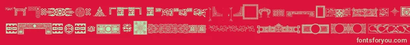 Шрифт Pfornmtreasures3Regular – зелёные шрифты на красном фоне