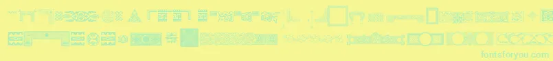 Pfornmtreasures3Regular-Schriftart – Grüne Schriften auf gelbem Hintergrund