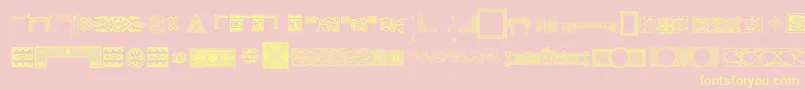 Pfornmtreasures3Regular-Schriftart – Gelbe Schriften auf rosa Hintergrund