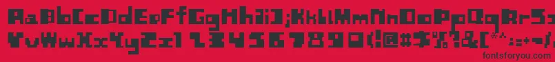 BlockedoutRegular Font – Black Fonts on Red Background