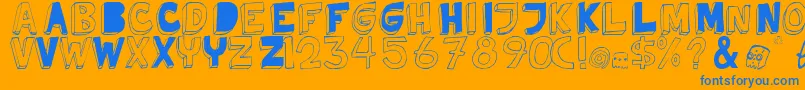 Шрифт TweedyErc01 – синие шрифты на оранжевом фоне