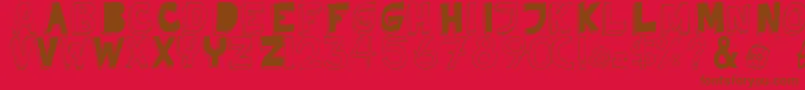 Fonte TweedyErc01 – fontes marrons em um fundo vermelho
