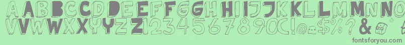 TweedyErc01 Font – Gray Fonts on Green Background