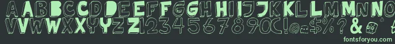 TweedyErc01-Schriftart – Grüne Schriften auf schwarzem Hintergrund