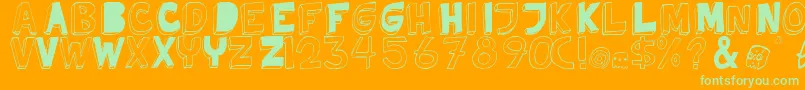 TweedyErc01-fontti – vihreät fontit oranssilla taustalla
