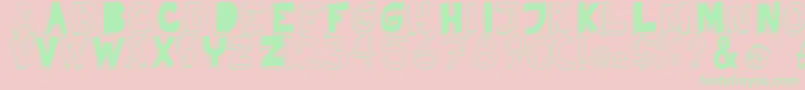 TweedyErc01-Schriftart – Grüne Schriften auf rosa Hintergrund