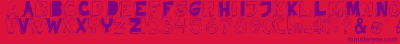 TweedyErc01 Font – Purple Fonts on Red Background