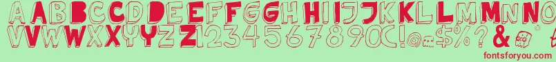 TweedyErc01 Font – Red Fonts on Green Background