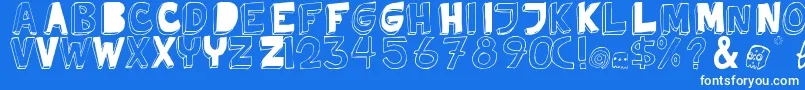Fonte TweedyErc01 – fontes brancas em um fundo azul