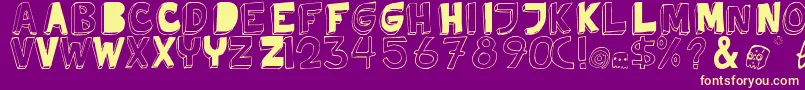 Шрифт TweedyErc01 – жёлтые шрифты на фиолетовом фоне