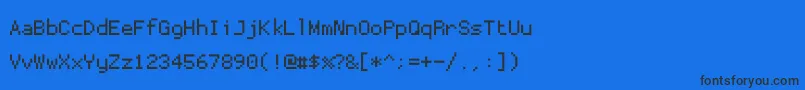 Шрифт Proggytinytt – чёрные шрифты на синем фоне