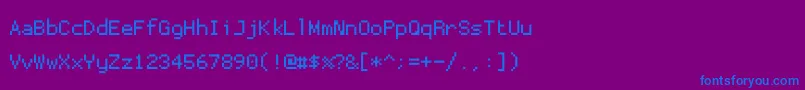 フォントProggytinytt – 紫色の背景に青い文字