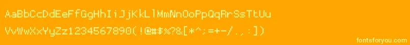 Шрифт Proggytinytt – жёлтые шрифты на оранжевом фоне