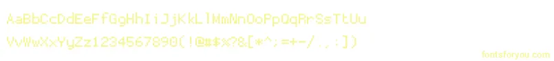 Proggytinytt-fontti – keltaiset fontit valkoisella taustalla