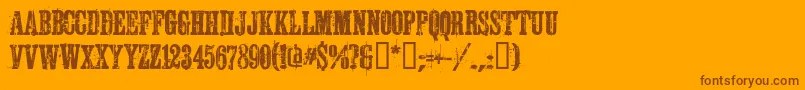 Schkorycza Font – Brown Fonts on Orange Background