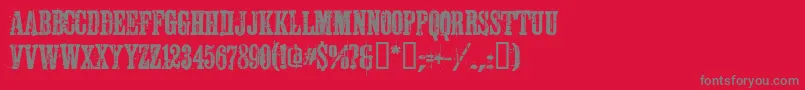 Schkorycza-Schriftart – Graue Schriften auf rotem Hintergrund